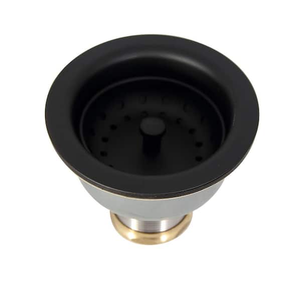 Barclay Products 3-1/2 in. Stainless Steel Kitchen Strainer Drain in Matte Black