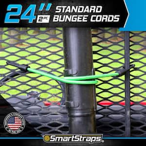 24 in. Standard Green Bungee Cord with Hooks - 2 pack
