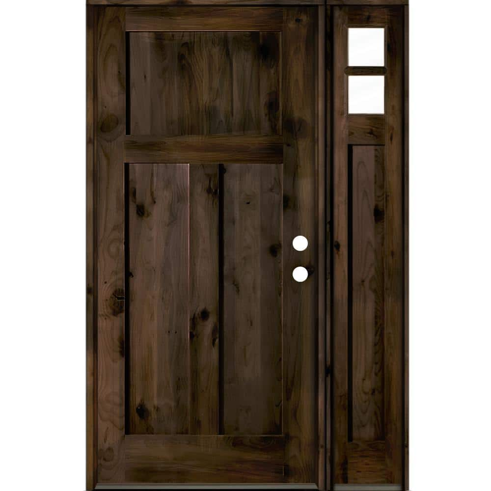 Krosswood Doors 50 in. x 80 in. Knotty Alder 3 Panel Left-Hand/Inswing ...