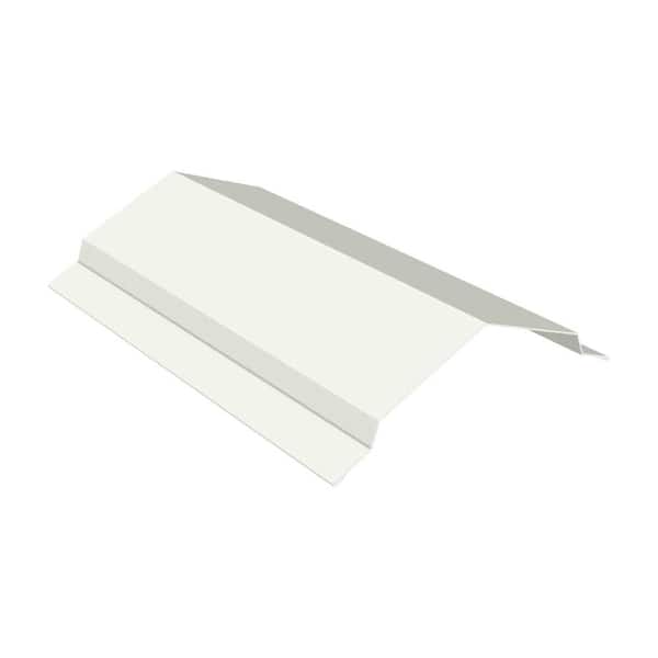 Gibraltar Building Products 10 ft. x 3 in Galvalume Cotton White Ridge Cap