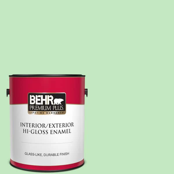 BEHR PREMIUM PLUS 1 gal. #450A-3 Mountain Mint Hi-Gloss Enamel Interior/Exterior Paint