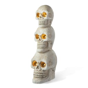25.50 in. H Ligted Halloween MGO Skull Porch Decor with Timer