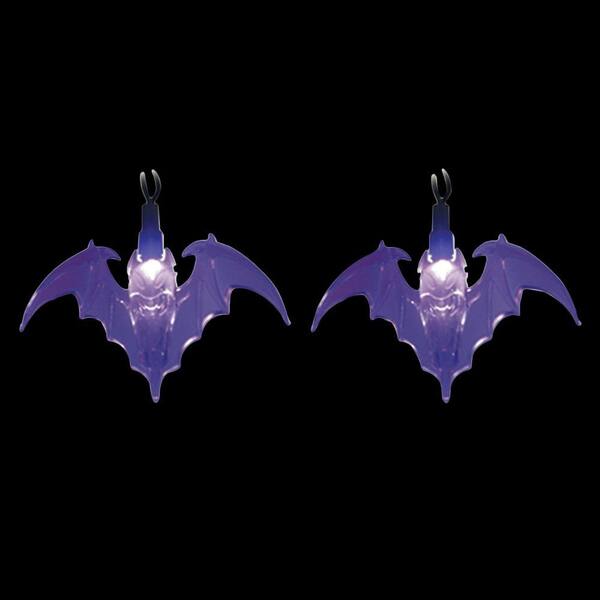 Brite Star Battery Operated 10-Light LED Purple Halloween Bat Lights (Set of 2)