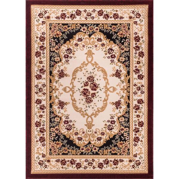 Well Woven Dulcet 9 ft. x 13 ft. Versaille Traditional Medallion Black Area Rug