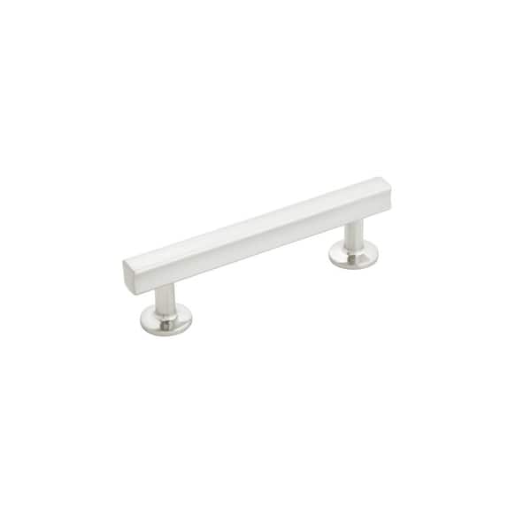 HICKORY HARDWARE Woodward Collection Cabinet Pull 3-3/4 in. (96 mm) Center to Center Satin Nickel Finish Modern Zinc Bar Pull (1-Pack)