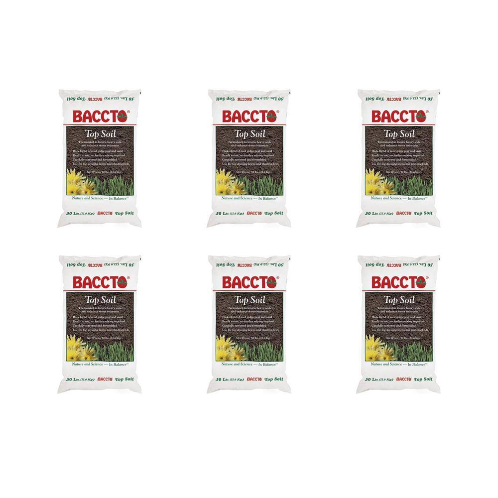 Baccto Lawn Soil With Reed Sedge, Peat And Sand 50 Lbs. (6-Pack) 6 X ...