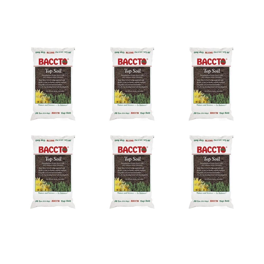 Baccto Lawn Soil With Reed Sedge, Peat and Sand 50 lbs. (6-Pack)