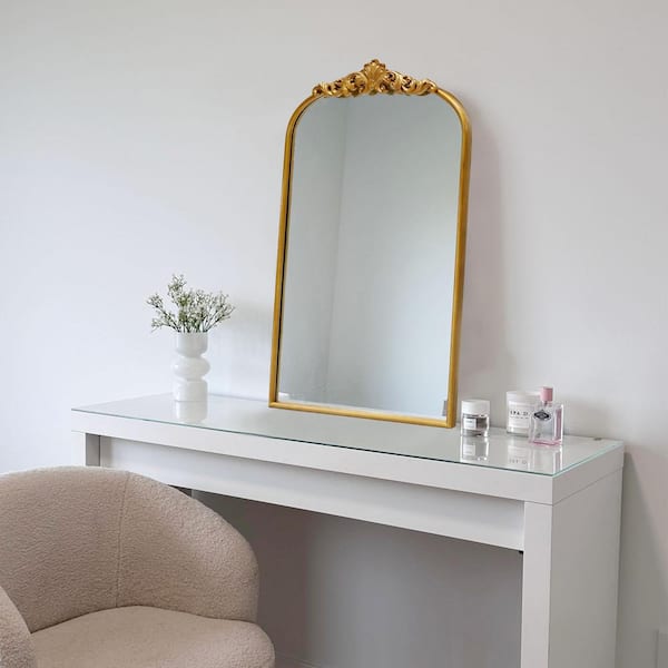 Sxiawe 18.9 in. W x 31.1 in. H Baroque Classic Antique Gold Arched