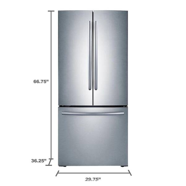 Samsung 30 In W 21 8 Cu Ft French Door Refrigerator In Stainless Steel Rf220nctasr The Home Depot