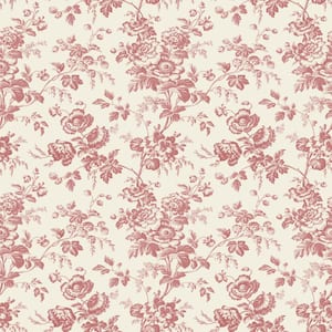 Anemone Toile French Red Wallpaper Roll