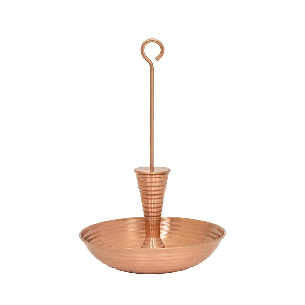 14 in. H Stylish Brass Hanging Droplet Birdbath/Feeder Outdoor, Satin Copper price history on PriceWatchPro