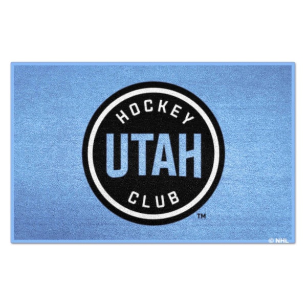 FANMATS NHL-Utah Blue 19 in. x 30 in. Hockey Club Starter Mat Utah Hockey Round Logo Area Rug