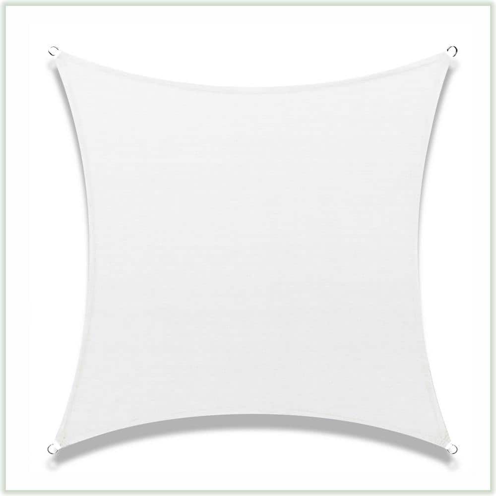 14 ft. x 14 ft. 190 GSM White Square Sun Shade Sail Screen Canopy, Outdoor Patio and Pergola Cover price history on PriceWatchPro