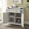 Welwick Designs Brushed White Wood and Metal Farmhouse Storage Cabinet with  Grooved Sliding Door HD8970 - The Home Depot