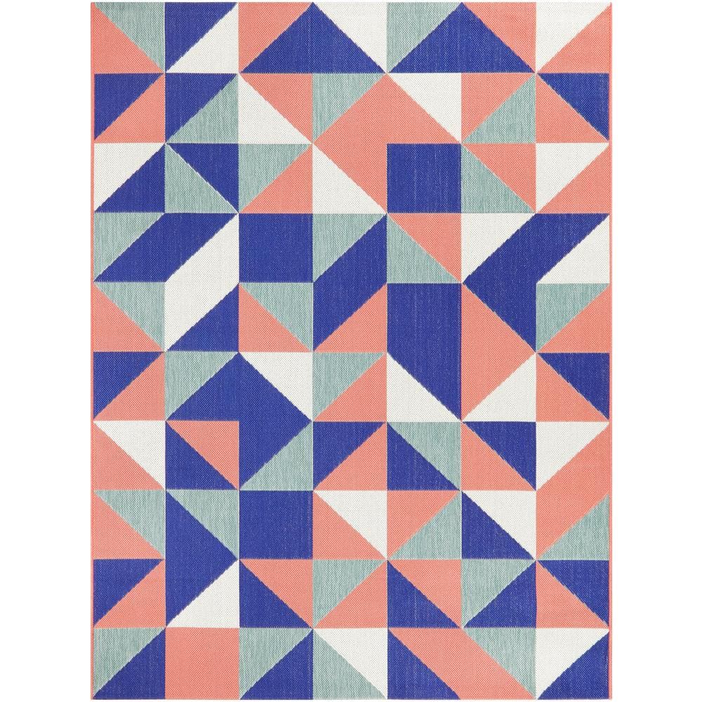 Hampton Bay Geo Multi-Color Pink 8 ft. x 10 ft. Geometric Indoor ...