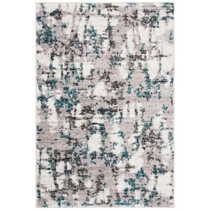 Skyler Gray/Blue Doormat 3 ft. x 5 ft. Abstract Area Rug