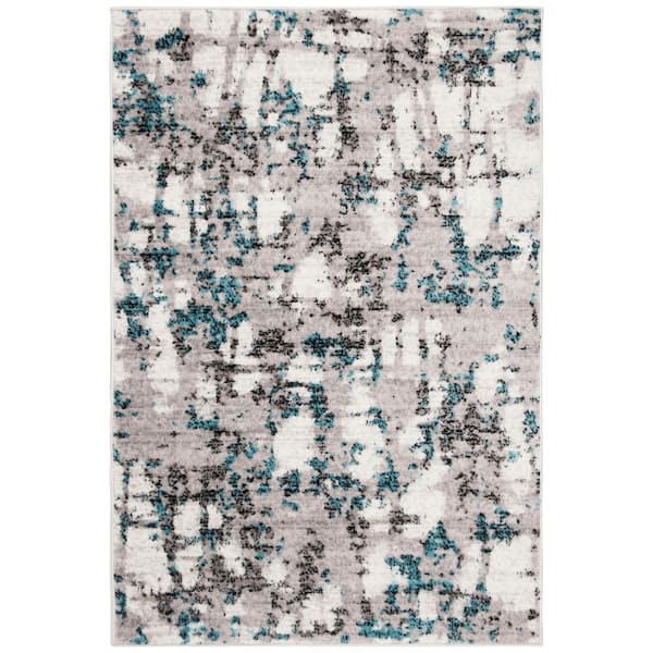 SAFAVIEH Skyler Gray/Blue 4 ft. x 6 ft. Abstract Area Rug