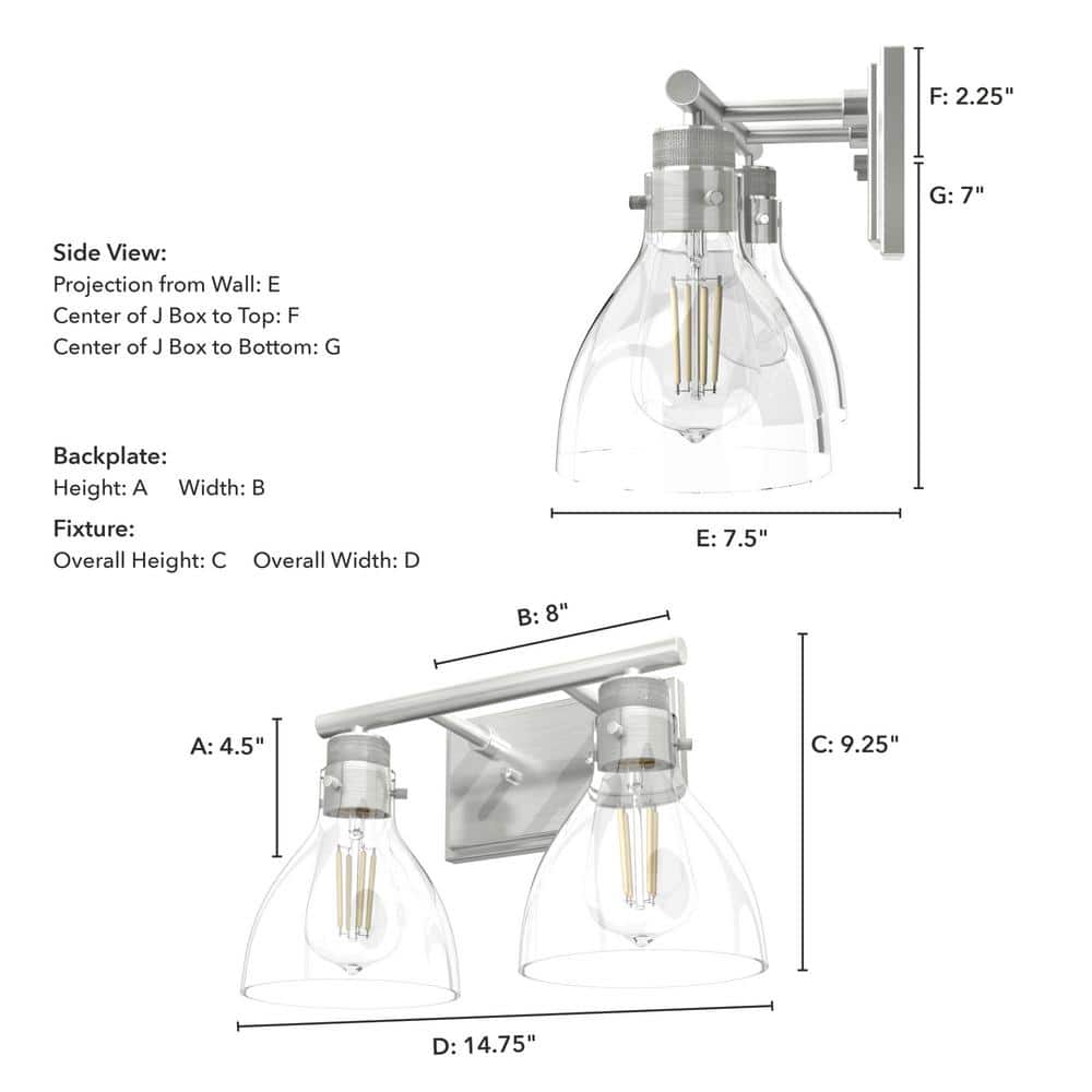 Brushed Nickel Dual Glass Shade Outdoor Vanity Light