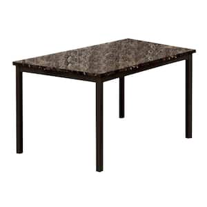 Colman Contemporary 60 in. L Rectangle Black Faux Marble Top Dining Table with Metal Frame Seats 4