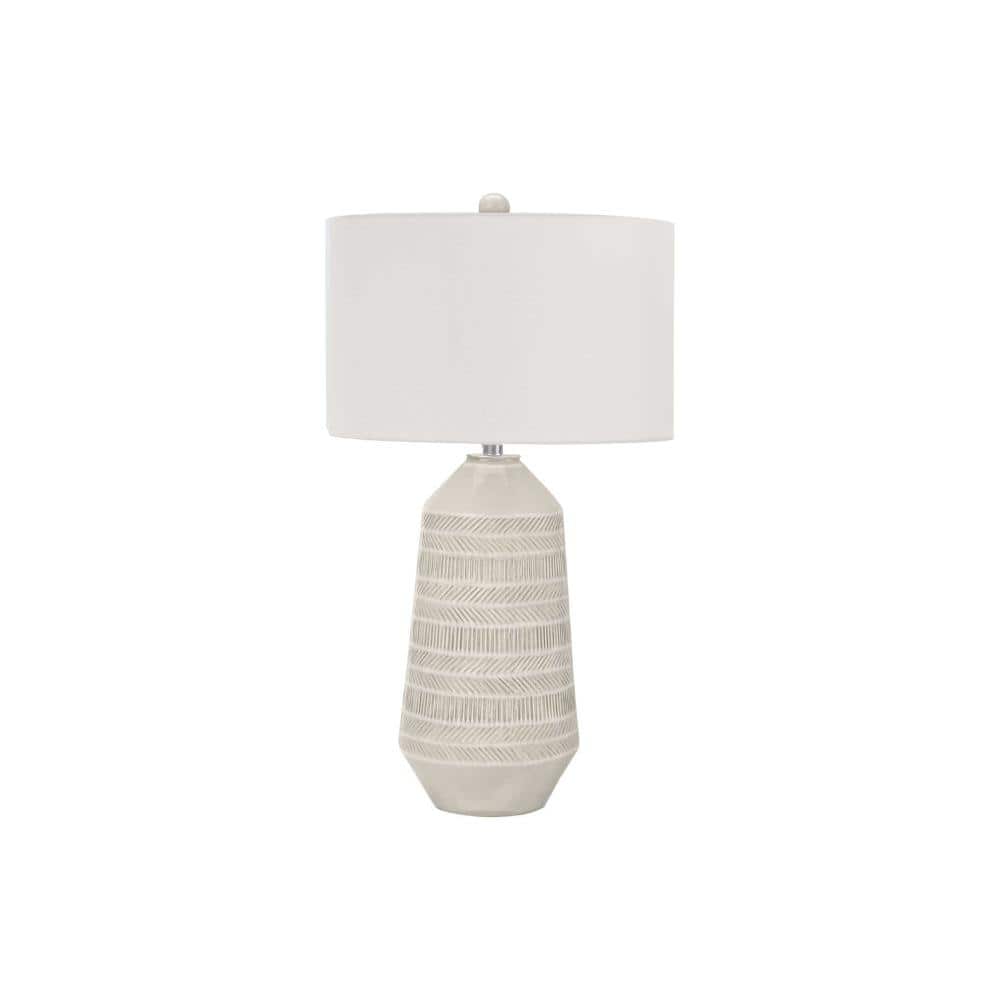 32.75 in.H White Ceramic Base Urn Bedside Table Lamp w/ Cream Linen Shade, No Bulbs Included price history on PriceWatchPro