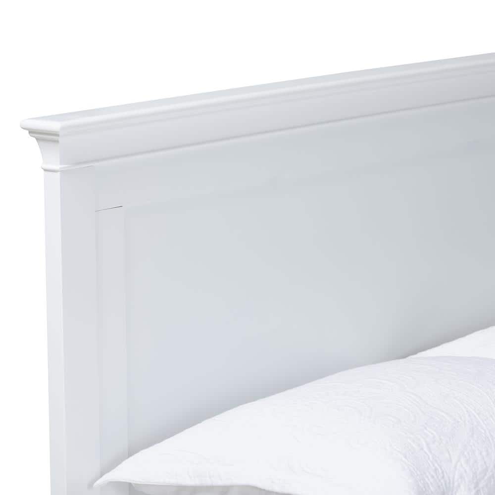 Classic White Wood Twin Daybed with Upholstered Headboard