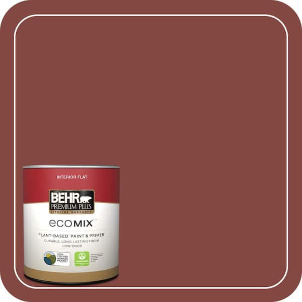 1 qt. #S-H-170 Red Brick Flat EcoMix Plant-Based Interior Paint & Primer