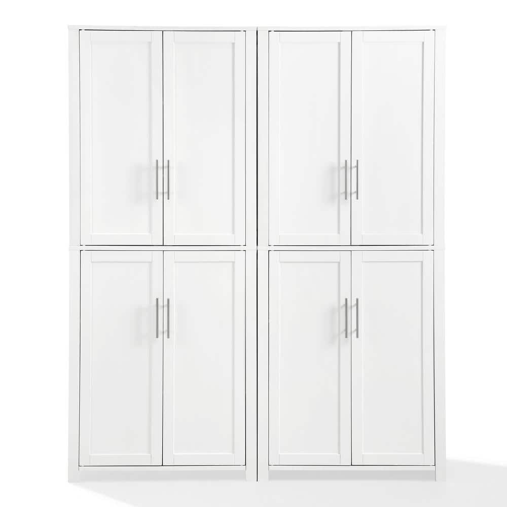 Savannah White 2-Piece Pantry Set with Adjustable Shelving