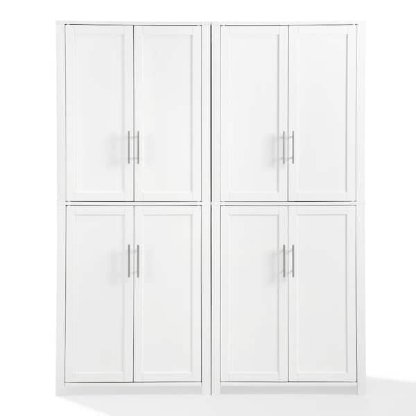 CROSLEY FURNITURE Savannah White Food Pantry (Set of 2) KF33020WH