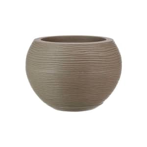 Florence Medium Beige Stone Effect Plastic Resin Indoor and Outdoor Planter Bowl