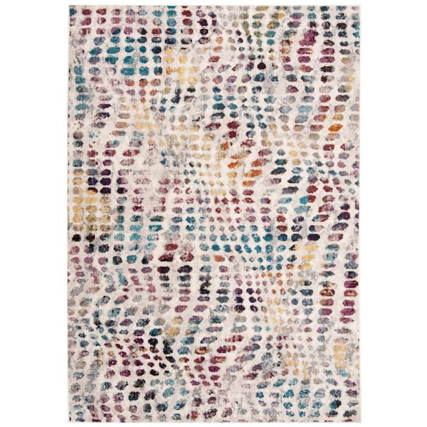 SAFAVIEH Aria Cream/Wine 8 ft. x 10 ft. Abstract Area Rug