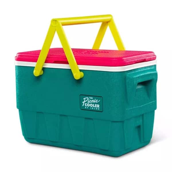 ITOPFOX 25 qt. Chest Cooler in Dark Jade, Stackable and One Hand Opening