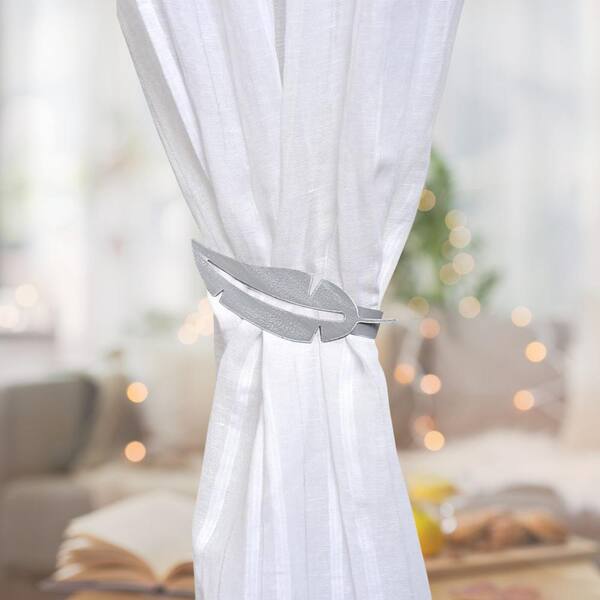 Set Of 2 Square Metal Decorative Curtain Hold Backs, Wall Mounted Window Drapery Tiebacks For Bedroom Livingroom Office Come With Screws Black