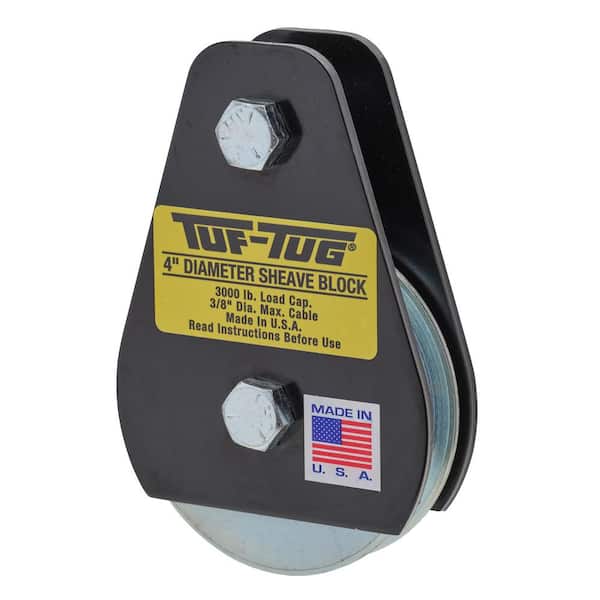 TUF-TUG 4 in. Wire Rope Block, Plain Mount, 3,000 lbs. Capacity
