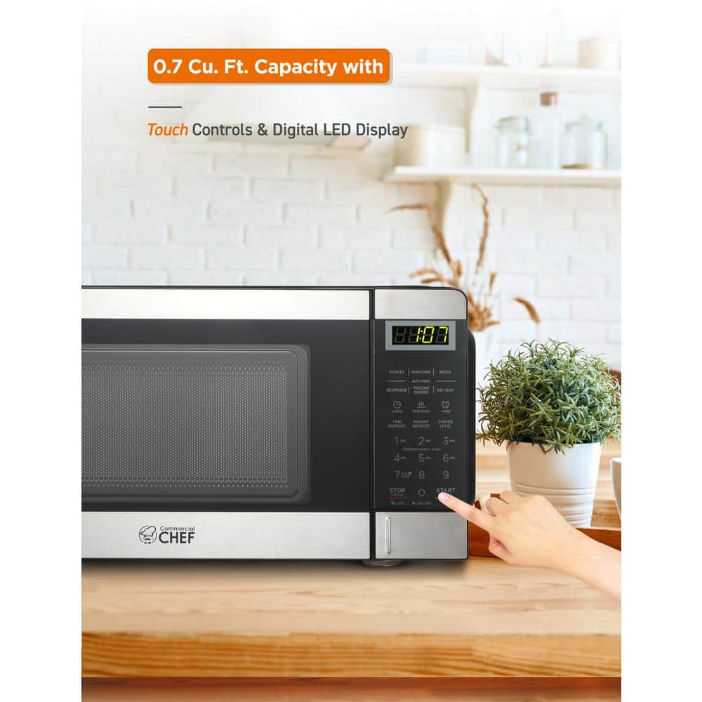 Compact Stainless Steel Microwave Oven for RV with Digital Display