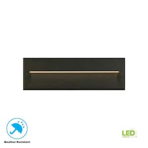 122-Lumen 10.6 in. Low Voltage Black Integrated LED Deck Light
