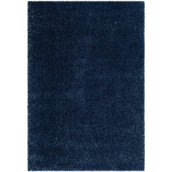 SAFAVIEH California Shag Navy 4 ft. x 6 ft. Solid Area Rug