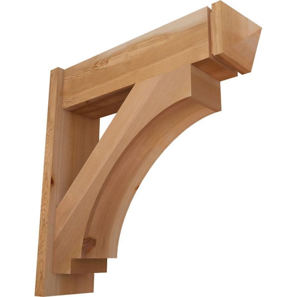 Ekena Millwork 8 in. x 28 in. x 28 in. Imperial Arts and Crafts Smooth Western Red Cedar Outlooker