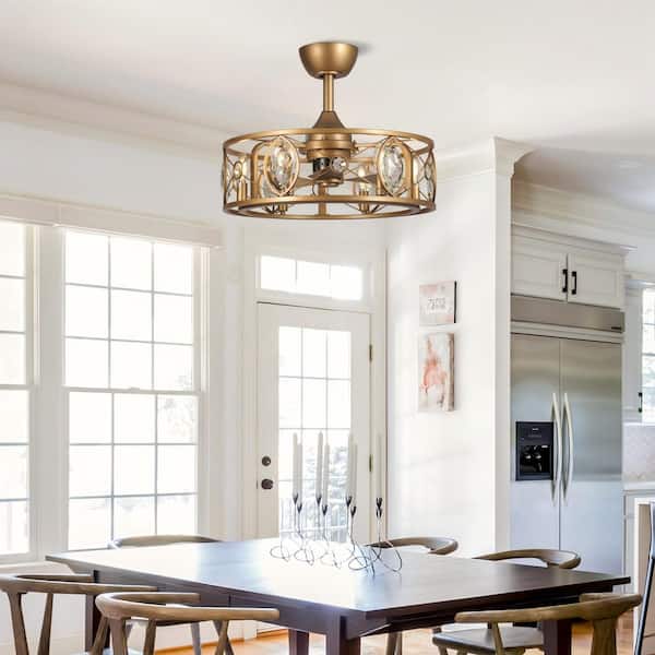 matrix decor 22 in. Indoor Antique Brass Crystal Chandelier