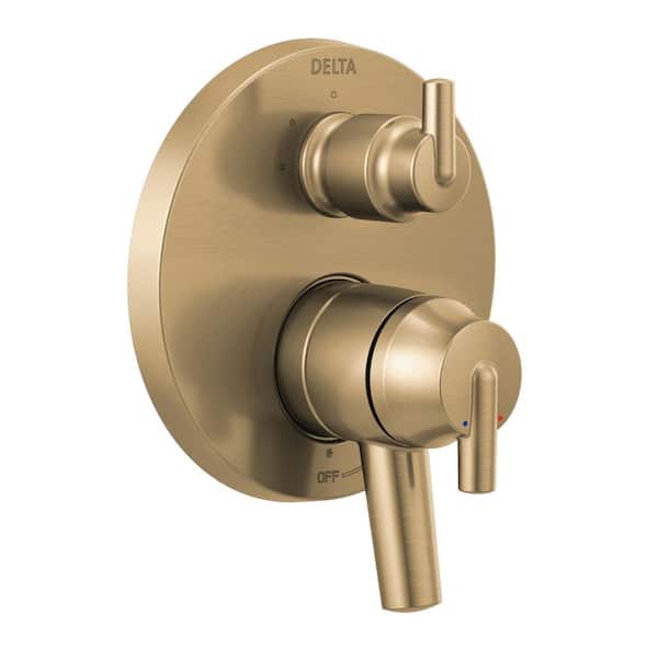 Delta Trinsic Gold 2-Handle Wall-Mount Valve Trim Kit with 3-Setting Int Div in Champagne Bronze (Valve not Included)