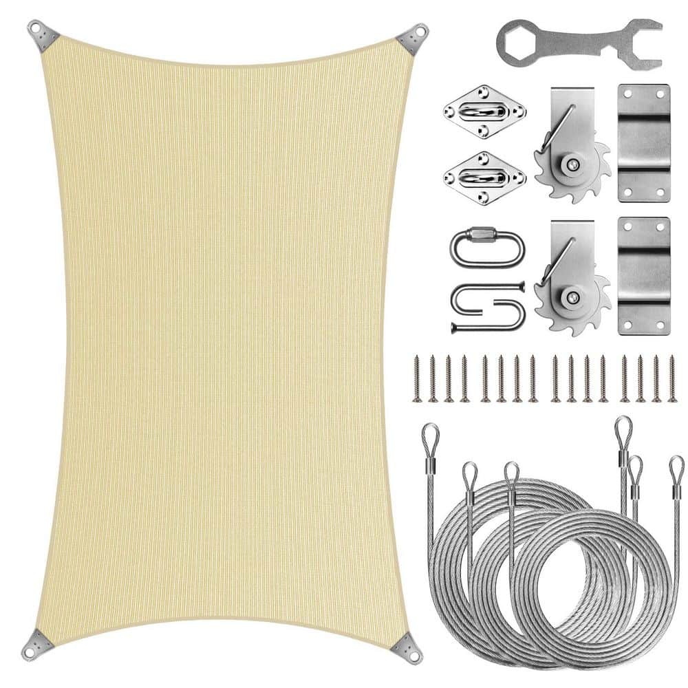 Super Ring 16 ft. x 18 ft. Sun Shade Sail with Winch-Beige price history on PriceWatchPro