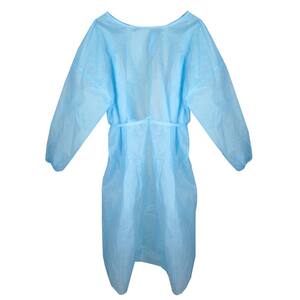 Blue Personal Protection Isolation Disposable Cap Gown and Booties - Size Medium