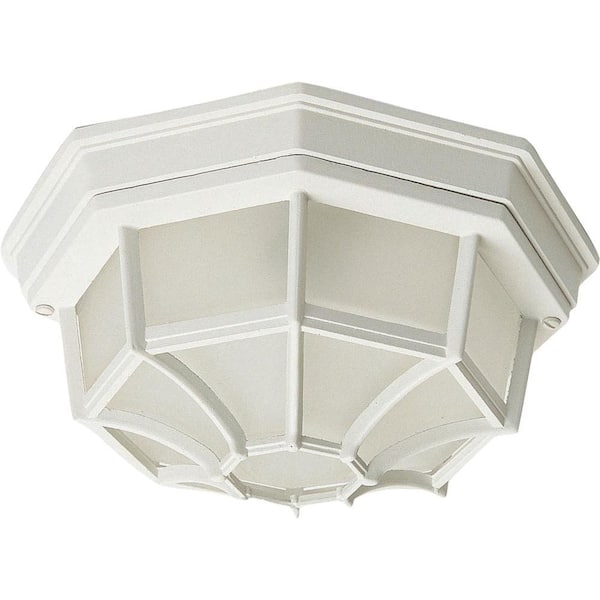 Maxim Lighting Crown Hill 2-Light White Outdoor Flushmount