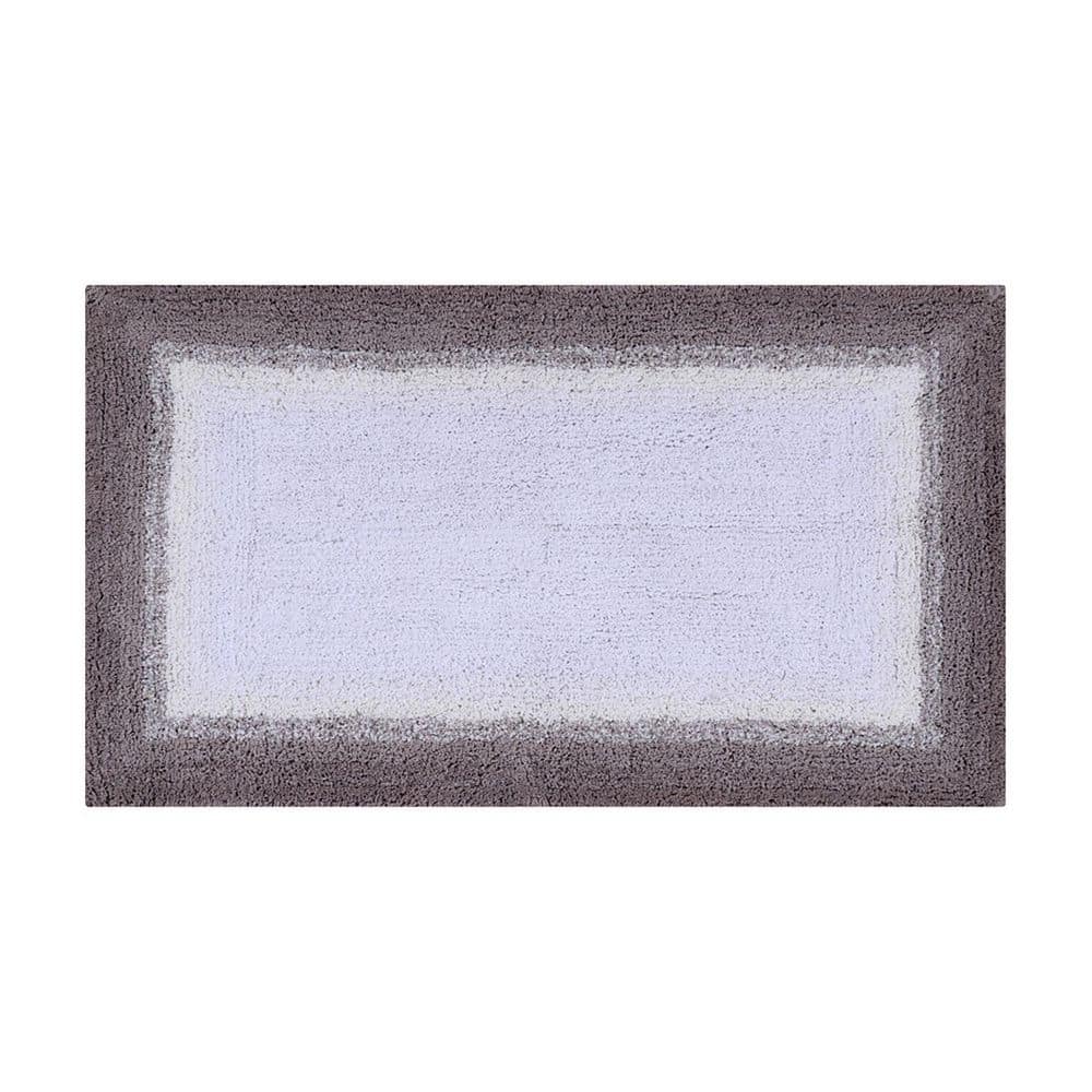 Beige and White Cotton Rectangle Bathroom Rug 24" x 40"