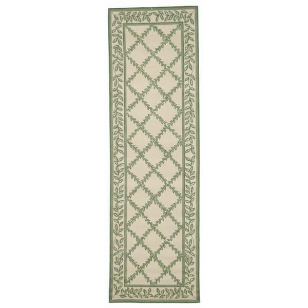 Chelsea Ivory/Light Green 3 ft. x 6 ft. Border Runner Rug