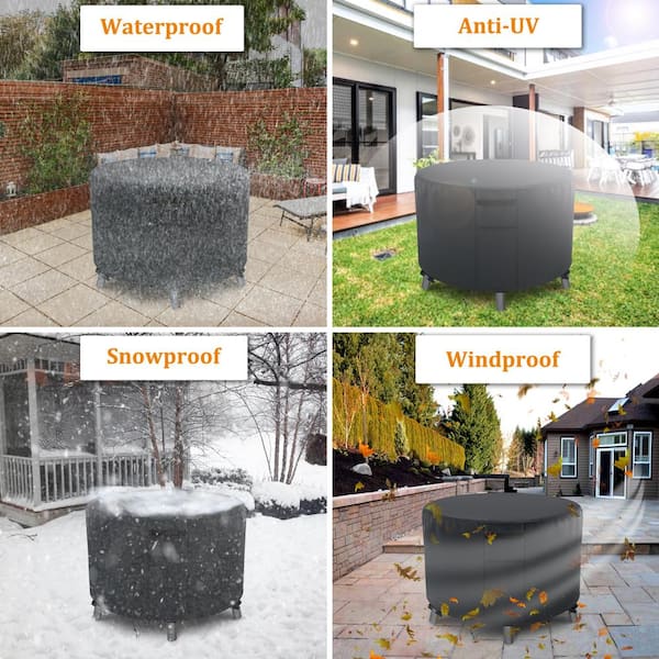 3 Size Fire Pit Cover Waterproof Heavy Duty Waterproof Round Patio Fire Bowl Cover Garden Patio Camping Outdoor Folding