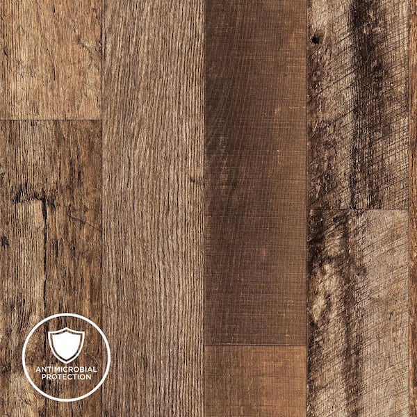 Wilsonart 5 ft. x 12 ft. Laminate Sheet in Repurposed Oak Planked with Virtual Design SoftGrain Finish