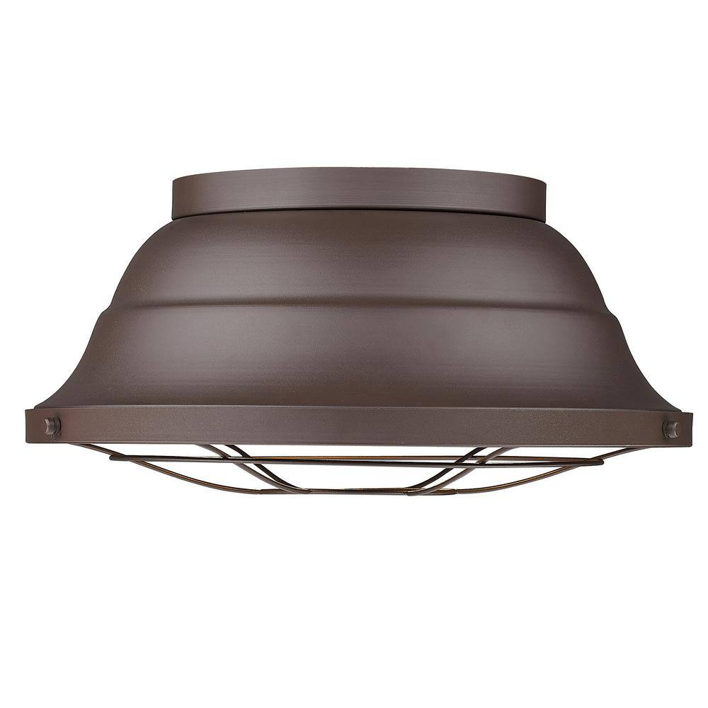 Bartlett Vintage-Casual Textured Bronze 3-Light Outdoor Flush Mount