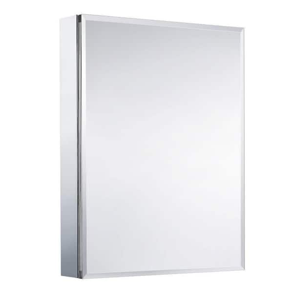 Zeus & Ruta Zeus 24 in. W x 30 in. H Rectangular Aluminum Recessed/Surface Mount Medicine Cabinet with Mirror