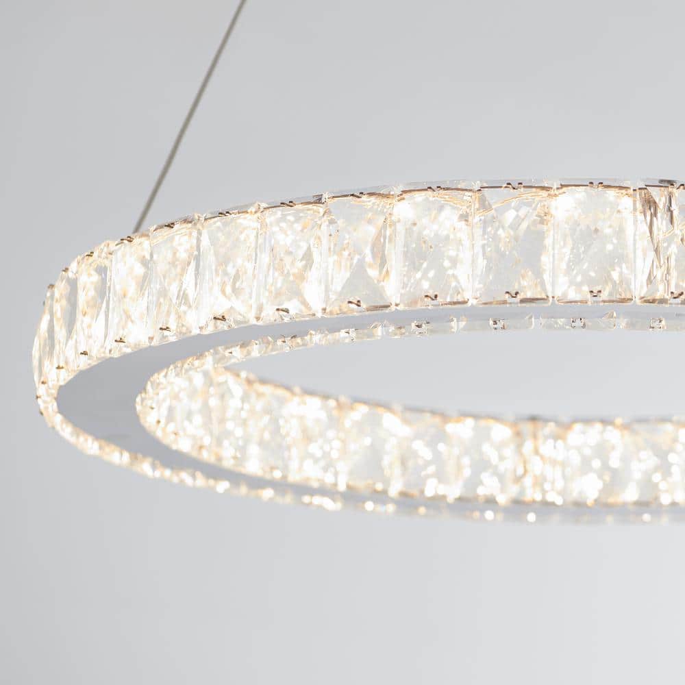 Celebrity 20-Watt Chrome Crystal LED Pendant Light Fixture
