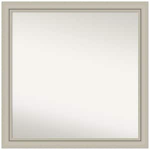 Romano Silver Narrow 29.75 in. x 29.75 in. Non-Beveled Classic Square Wood Framed Wall Mirror in Silver